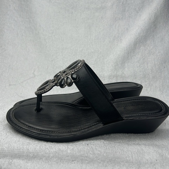 Montego Bay club, Elegant Black Embellished Women's Sandals - Picture 2 of 5